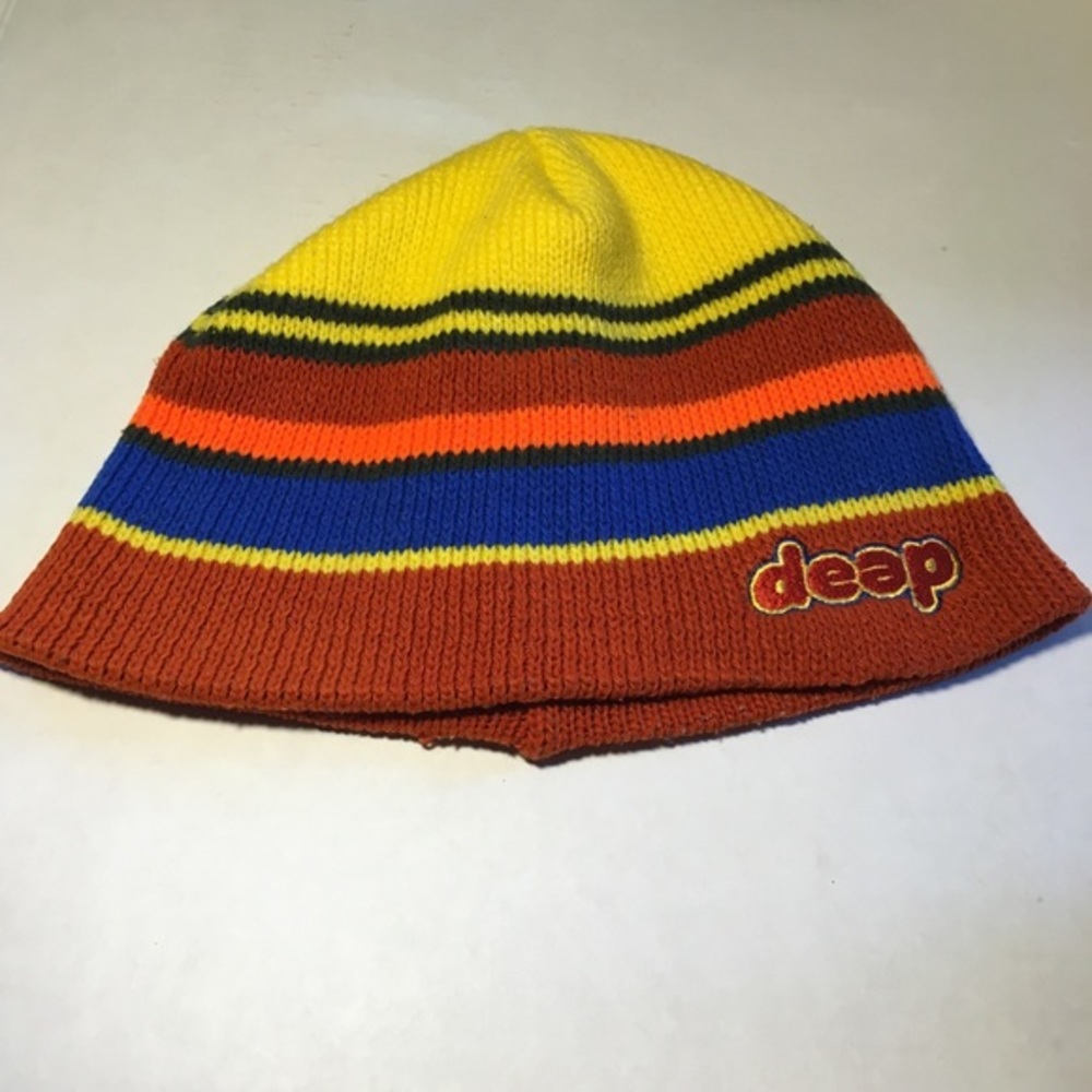 Deep Brand Men’s Yellow Striped Knit Beanie